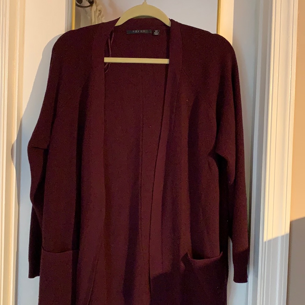 Cyrus 3x plum cardigan